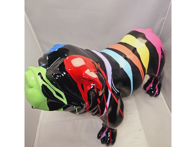 Paintsplash bulldog sculptuur xxl formaat - afbeelding 4 van  8