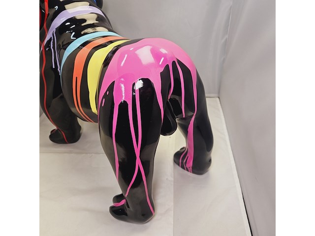 Paintsplash bulldog sculptuur xxl formaat - afbeelding 5 van  8