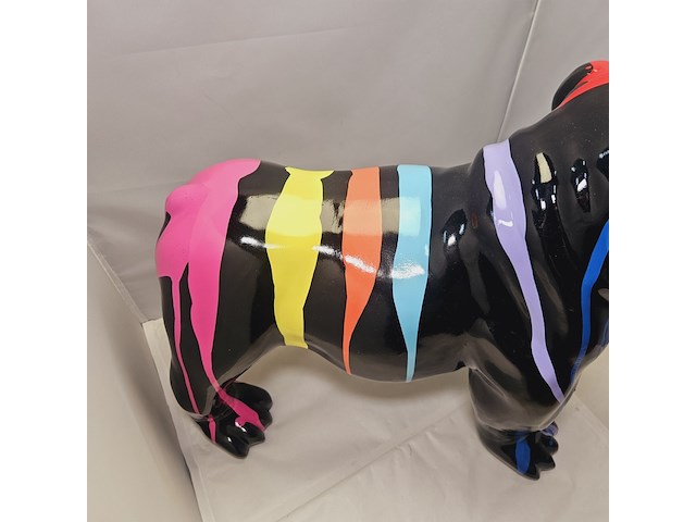 Paintsplash bulldog sculptuur xxl formaat - afbeelding 6 van  8
