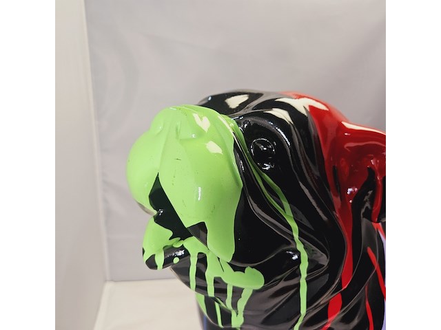 Paintsplash bulldog sculptuur xxl formaat - afbeelding 7 van  8