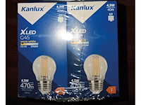 Pak met 10 ledlampen kanlux filament 4,5w g45 - afbeelding 1 van  3