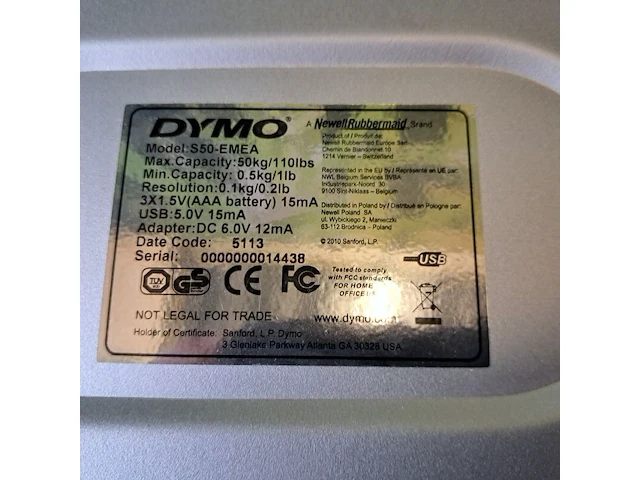 Pakket-weegschaal, dymo, s50-emea - afbeelding 5 van  6