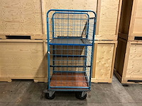 Pakketwagen 1 zijde open v.v. verstelbare etage, 4x wicke zwenkwiel 80x72x170cm (3x) - afbeelding 2 van  4