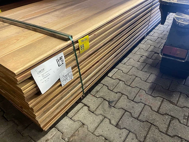 Pakoeli planken geschaafd 3500x190x16mm (114x) - afbeelding 2 van  3
