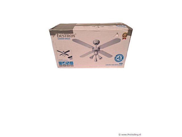 Pallet ±40x bestron plafondventilator met verlichting – retourgoederen - afbeelding 1 van  2