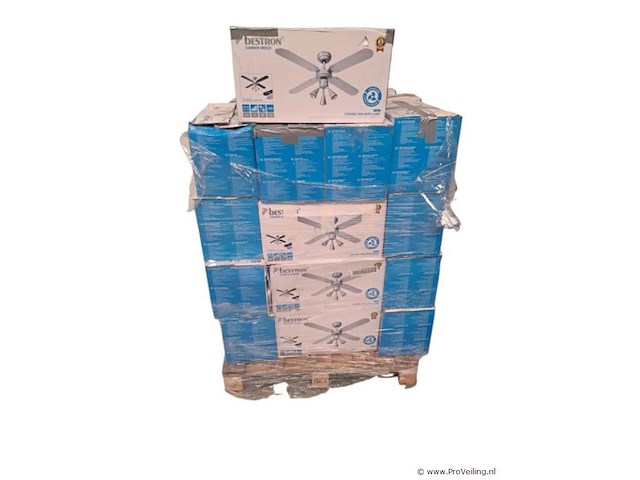 Pallet ±40x bestron plafondventilator met verlichting – retourgoederen - afbeelding 2 van  3