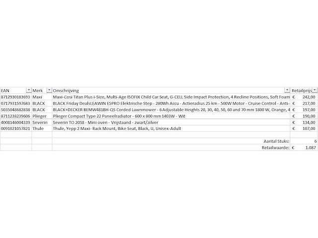 Pallet a-merk retourgoederen - 6 items - afbeelding 5 van  6