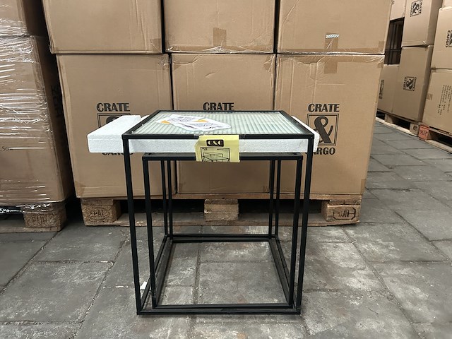 Pallet bijzettafels metaal, glas (8x set van 2) crate & cargo - afbeelding 1 van  8