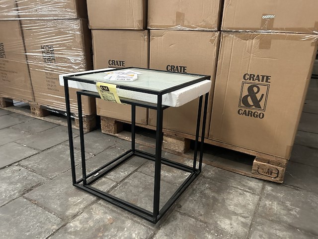 Pallet bijzettafels metaal, glas (8x set van 2) crate & cargo - afbeelding 2 van  8