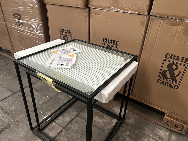 Pallet bijzettafels metaal, glas (8x set van 2) crate & cargo - afbeelding 4 van  8
