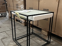 Pallet bijzettafels metaal, glas (8x set van 2) crate & cargo - afbeelding 7 van  8