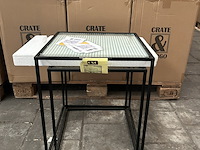Pallet bijzettafels metaal, glas (9x set van 2) crate & cargo - afbeelding 5 van  6