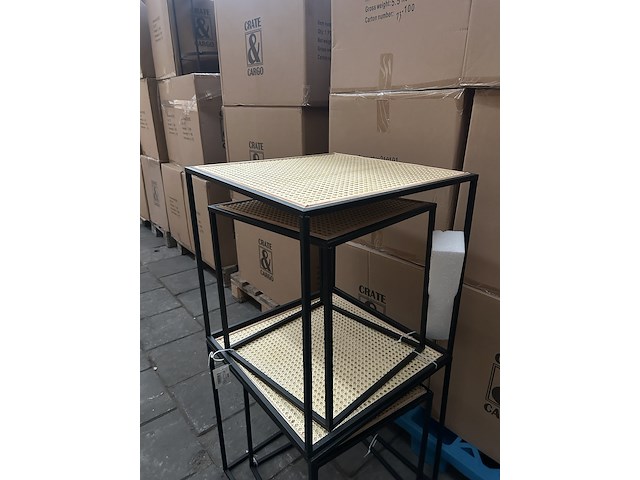 Pallet bijzettafels rotan (14x set van 2) crate & cargo - afbeelding 8 van  10