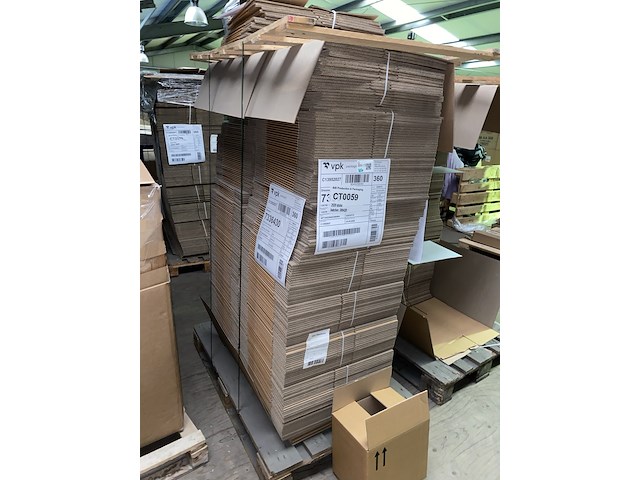 Pallet ca. 360 verzenddozen 30x23x27cm dubbelgolf, bruin - afbeelding 1 van  3