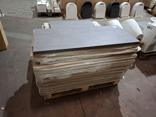 Pallet diverse topbladen voor badmeubels antraciet/betongrijs - afbeelding 5 van  9