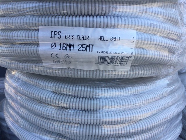 Pallet flexibele elektriciteits buizen, ips, 16 mm, grijs - afbeelding 2 van  2