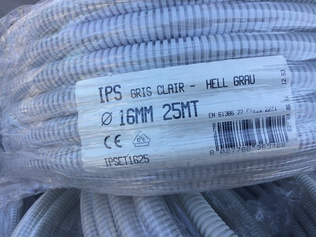 Pallet flexibele elektriciteits buizen ips, 16mm, grijs - afbeelding 2 van  3