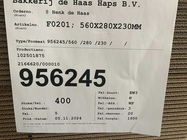 Pallet kartonnen dozen (2x) - afbeelding 2 van  3
