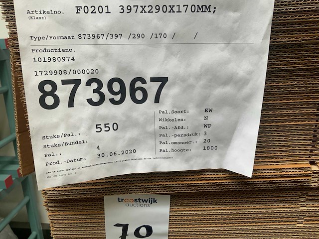 Pallet kartonnen dozen (2x) - afbeelding 2 van  5