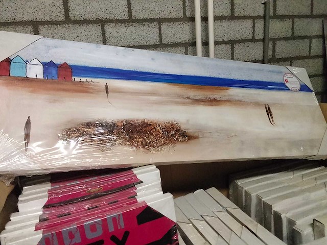 Pallet met 32 olieverf- en canvas schilderijen - afbeelding 3 van  6
