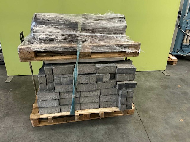 Pallet met bouwstenen en dakpannen - afbeelding 1 van  7