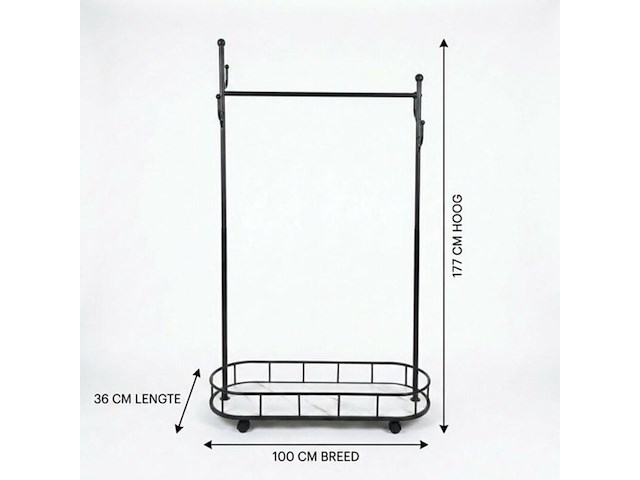 Pallet met ca. 47x kledingrekken & kapstokken – diverse moderne modellen - afbeelding 2 van  6