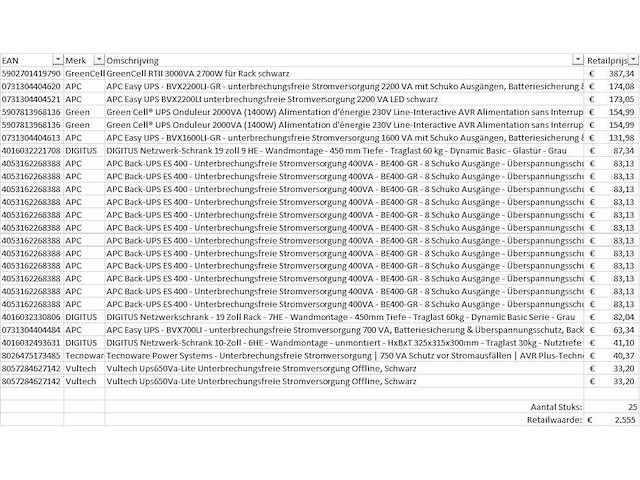 Pallet noodstroomvoorzieningen - retourgoederen - 25 items - afbeelding 6 van  7