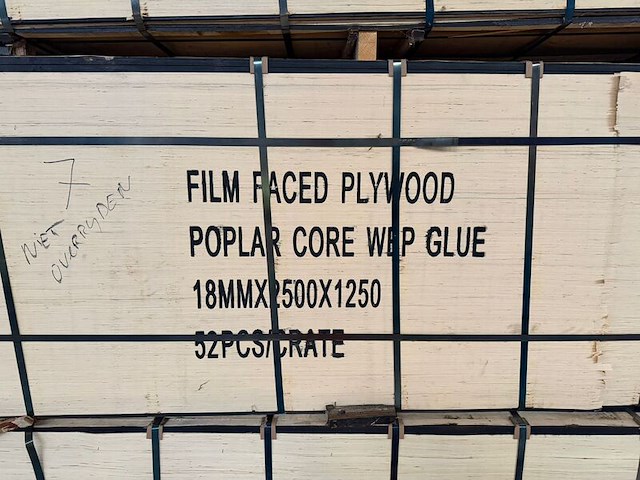Pallet populierenmultiplex platen, 2500 * 1250 * 18mm, donkerbruin - afbeelding 8 van  9