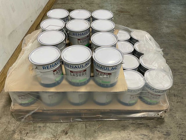 Pallet renaulac acryl-houtbeits satijn transparant - 140 liter - afbeelding 1 van  9