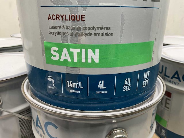 Pallet renaulac acryl-houtbeits satijn transparant - 140 liter - afbeelding 3 van  9