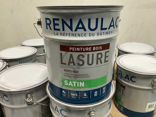Pallet renaulac acryl-houtbeits satijn transparant - 140 liter - afbeelding 2 van  4