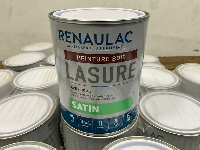 Pallet renaulac acryl-houtbeits satijn transparant - 90 liter - afbeelding 2 van  9