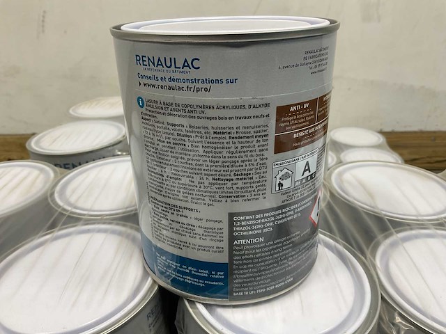 Pallet renaulac acryl-houtbeits satijn transparant - 90 liter - afbeelding 4 van  7