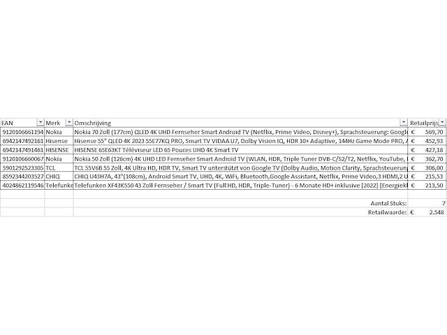 Pallet retourgoederen - televisie (7x) - afbeelding 6 van  7
