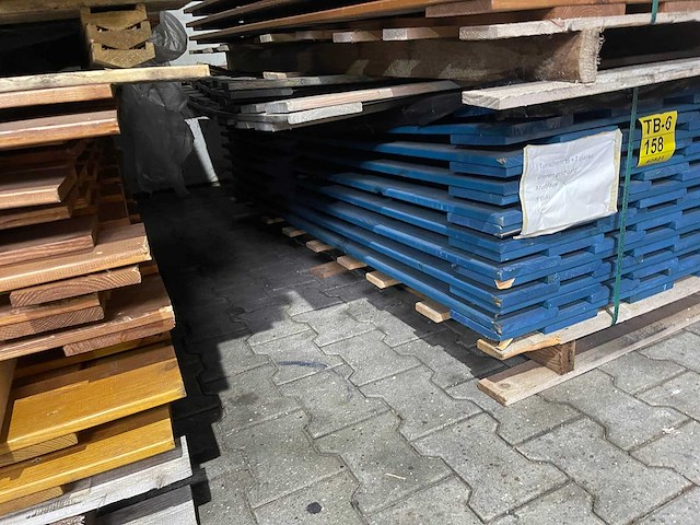 Pallet schuttingdelen blauw gecoat 180x180cm (9x) - afbeelding 2 van  2