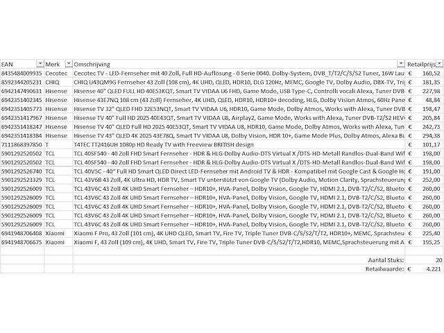 Pallet televisies retourgoederen - 20 items - afbeelding 11 van  11