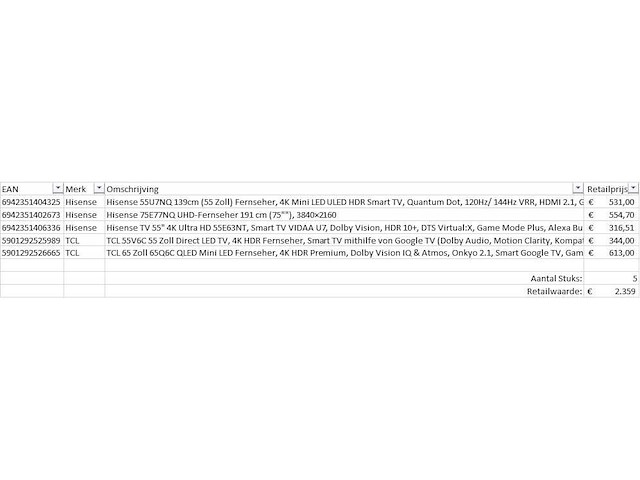 Pallet televisies retourgoederen - 5 items - afbeelding 6 van  8