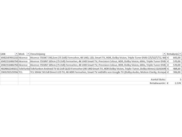 Pallet televisies retourgoederen - items - afbeelding 7 van  7