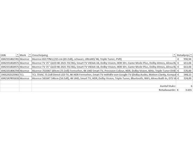 Pallet televisies retourgoederen - items - afbeelding 5 van  5