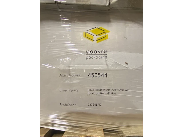 Pallet vol dozen a ca. 1000 deksels t.b.v. koffiebekers - afbeelding 2 van  3