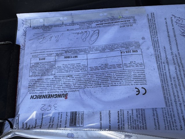 Pallet wagen jungheinrich, ere 225 fp, geel, bouwjaar 2015, elektrisch - afbeelding 8 van  9