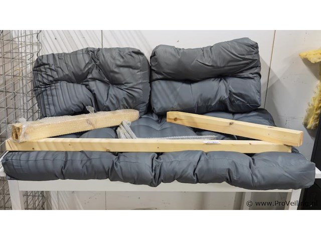 Palletbank kussens incl. leuningen & beugels - afbeelding 1 van  3