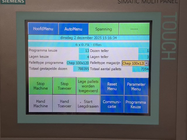 Palletiseer machine, ridder , nedpack, wit / rood, 1998 - afbeelding 17 van  27