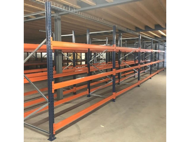 Palletstelling ±13,98m lang, 6st + 30l mecalux, gedemonteerd - afbeelding 1 van  3