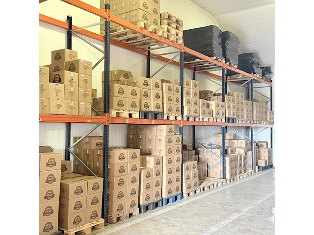 Palletstelling ±17.0m lang, 6st + 20l mecalux, gedemonteerd - afbeelding 1 van  2