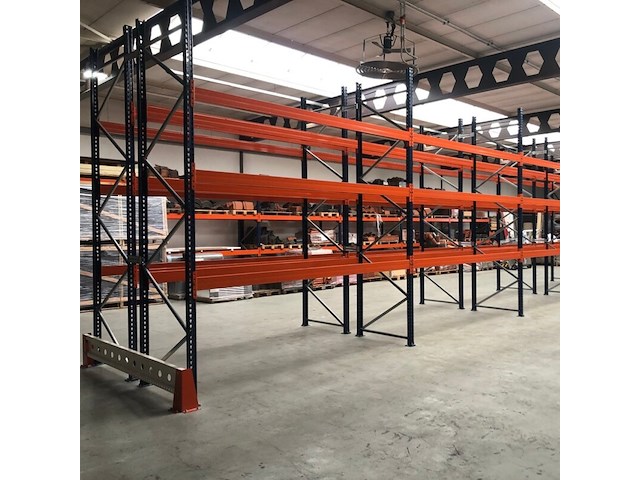 Palletstelling 2 rijen ±14,0m lang, totaal 28m mecalux, gedemonteerd - afbeelding 1 van  5