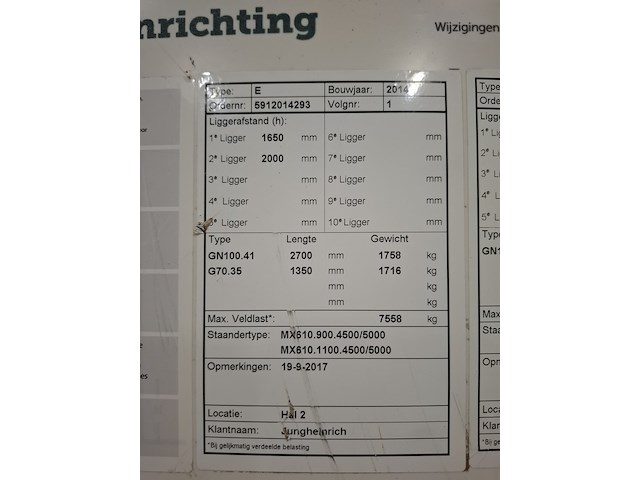 Palletstelling jungheinrich, bouwjaar 2014 - afbeelding 10 van  19