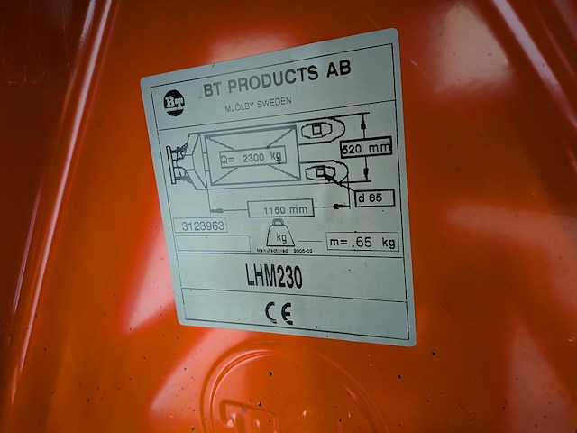 Palletwagen bt, lhm230, bouwjaar 2005 - afbeelding 4 van  7