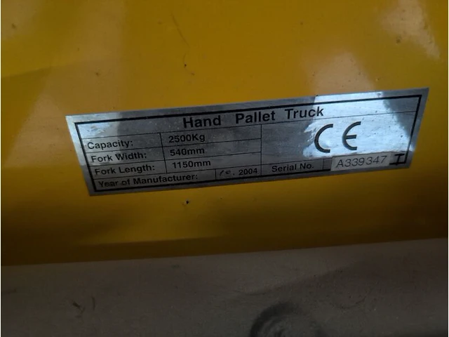 Palletwagen eller lift, max 2500 kilo, bouwjaar 2004 - afbeelding 5 van  5