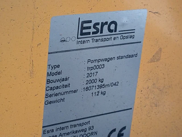 Palletwagen, esra, trp0003, 2017 - afbeelding 5 van  6
